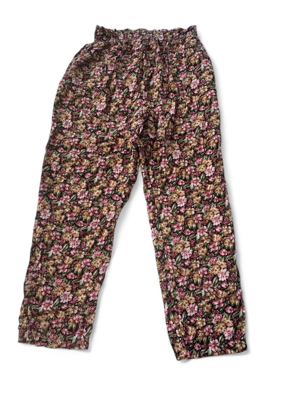Floral Rayon Culotte Capris Pull-On Casual Boho Cottagecore Farmhouse, large